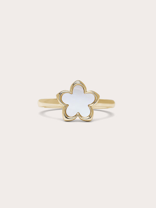 Mother of Pearl Sakura Ring in 18k Gold Vermeil from Mondays Made
