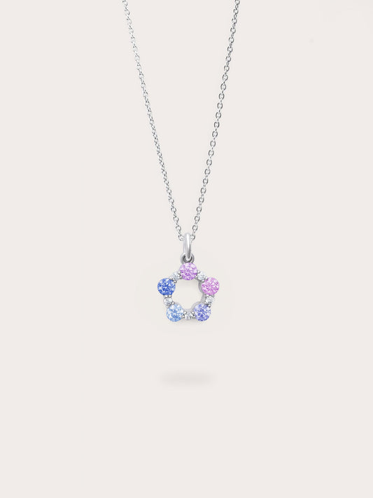 Lilac Sunset Moissanite Cluster Charm in S925 Rhodium Vermeil from Mondays Made
