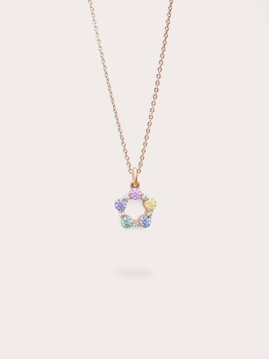 Rainbow Moissanite Cluster Charm in 18k Rose Gold Vermeil from Mondays Made