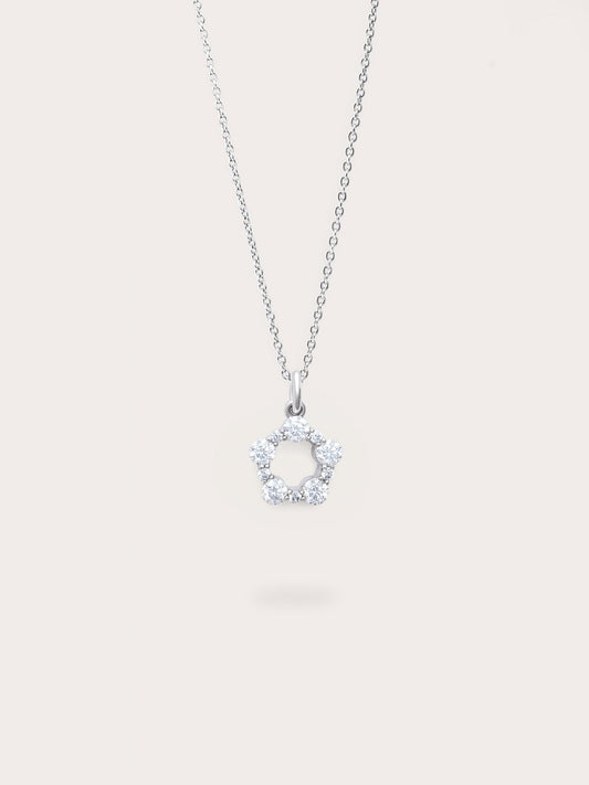 Snowfall White Moissanite Cluster Charm in S925 Rhodium Vermeil from Mondays Made