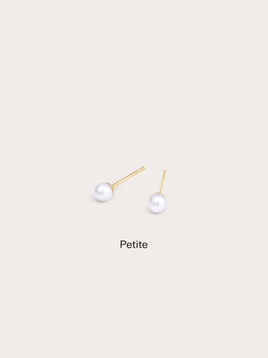 Akoya Pearl Stud Earrings (Petite) in 18k Gold Vermeil from Mondays Made
