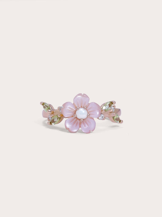 Carved Sakura Ring in 18k Rose Gold Vermeil from Mondays Made
