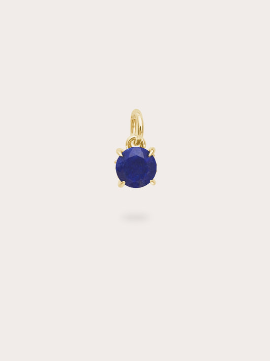 September Birthstone Charm - Lapis Lazuli in 18k Gold Vermeil from Mondays Made