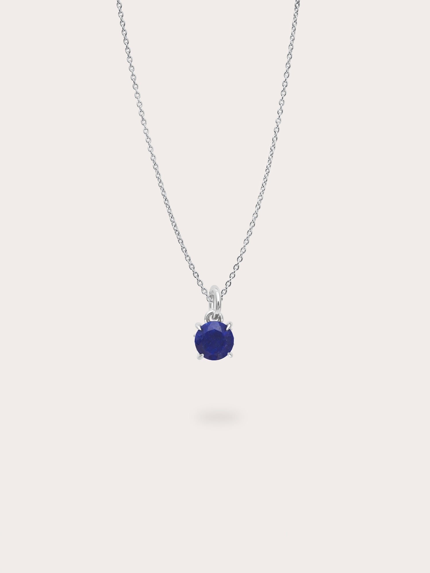 September Birthstone Necklace - Lapis Lazuli in S925 Rhodium Vermeil from Mondays Made