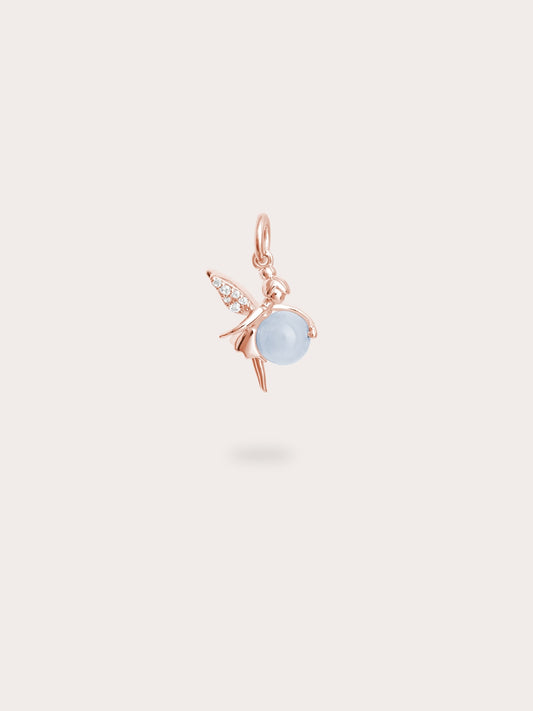 Serenity Fairy Charm - Aquamarine in 18k Rose Gold Vermeil from Mondays Made