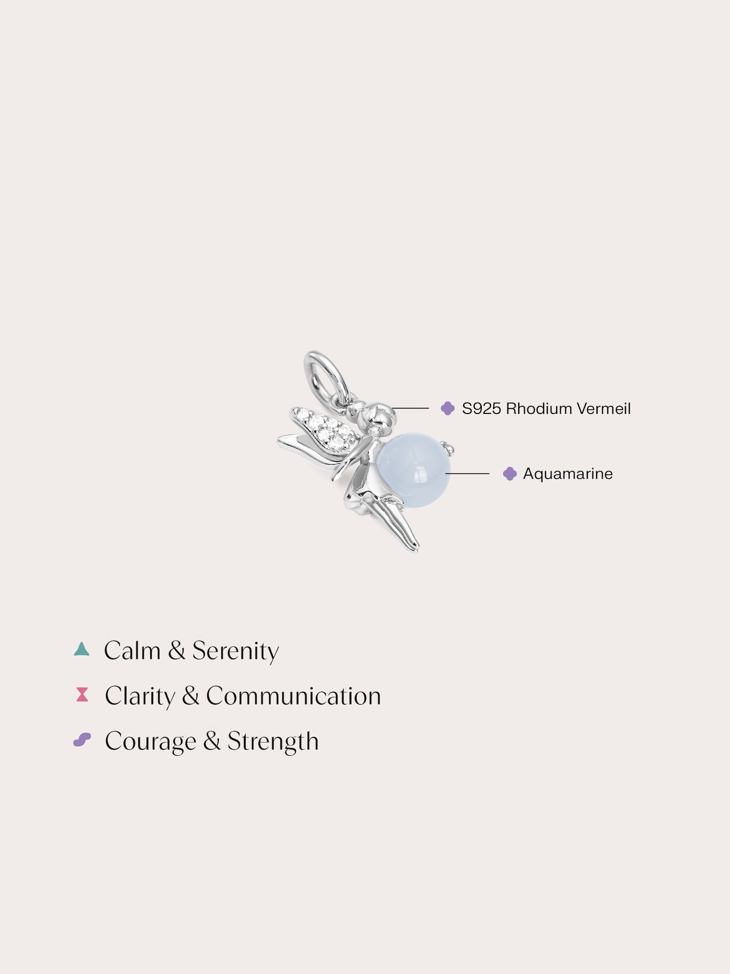 Serenity Fairy Charm - Aquamarine in from Mondays Made