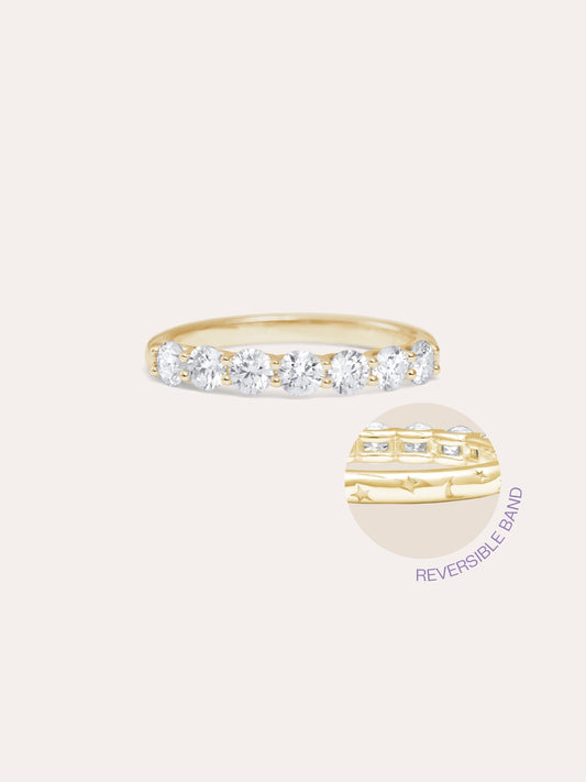 Snowfall White Moissanite Eternity Band in 18k Gold Vermeil from Mondays Made