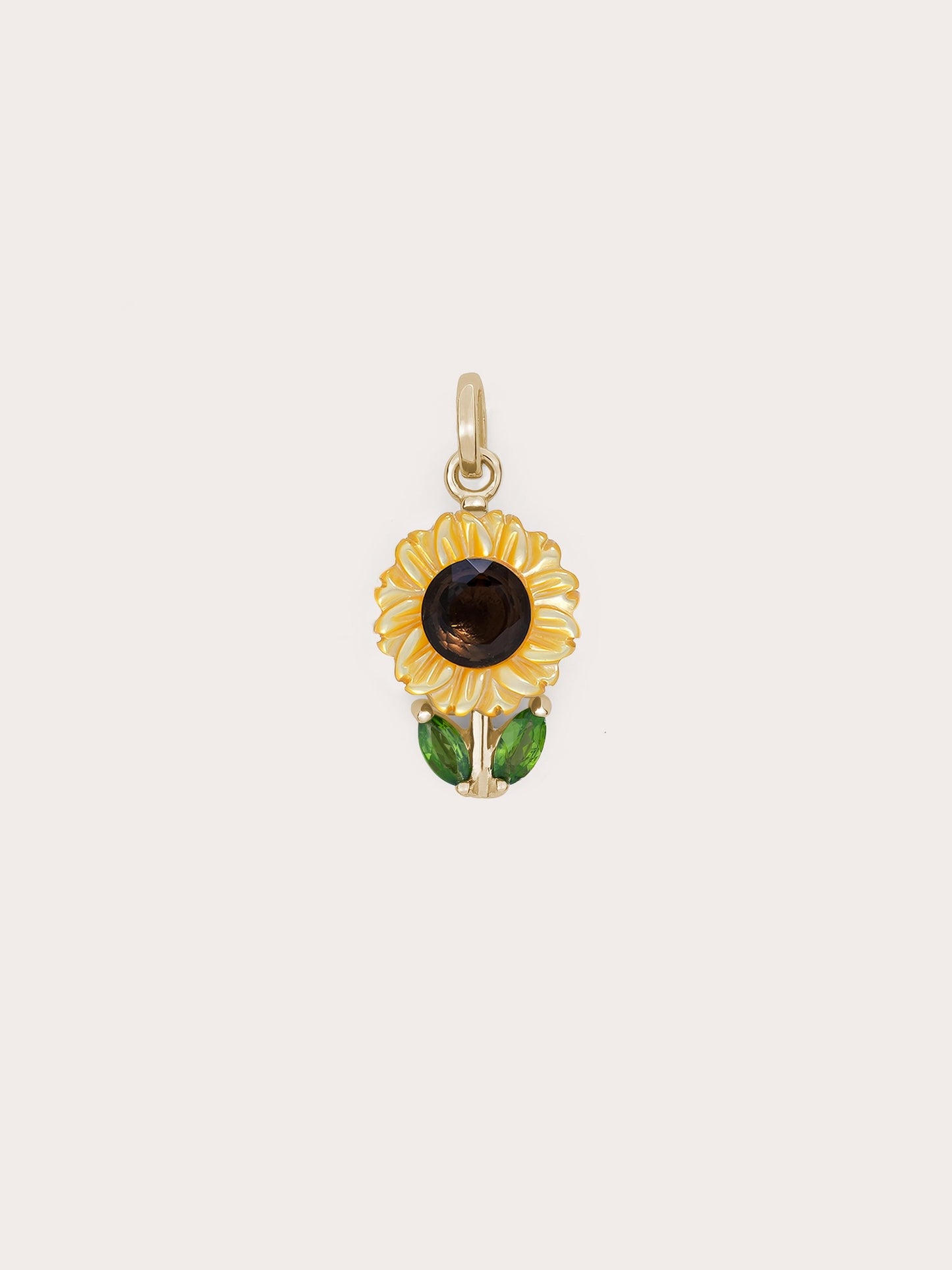 Carved Sunflower Charm in 18k Gold Vermeil from Mondays Made