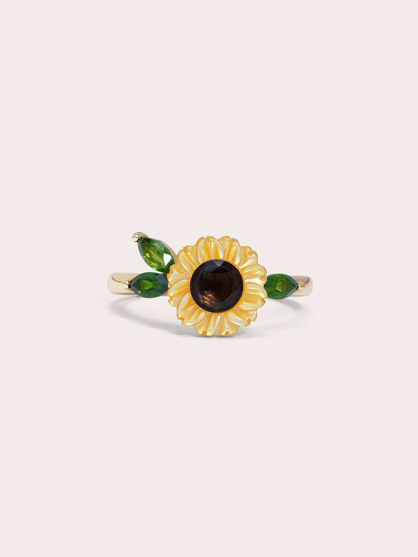 Carved Sunflower Ring in 18k Gold Vermeil from Mondays Made