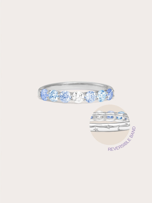 Winter Frost Moissanite Eternity Band in S925 Rhodium Vermeil from Mondays Made