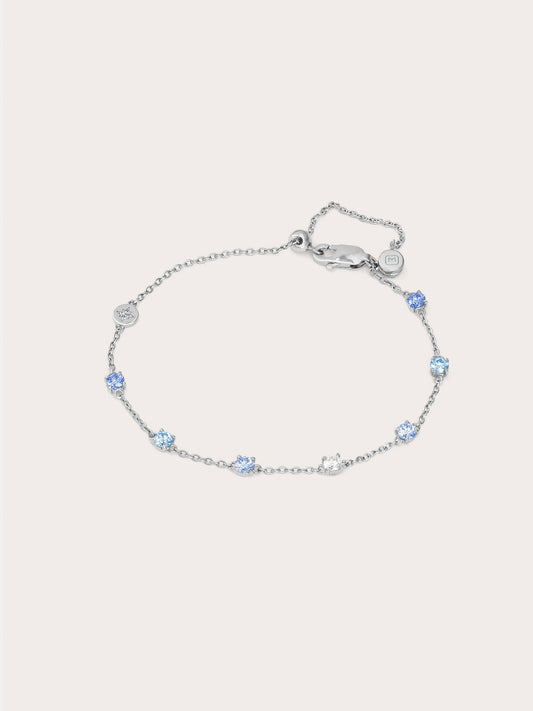Winter Frost Moissanite Station Bracelet in S925 Rhodium Vermeil from Mondays Made