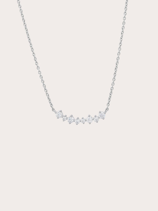 Wishing Arc Moissanite Necklace in S925 Rhodium Vermeil from Mondays Made