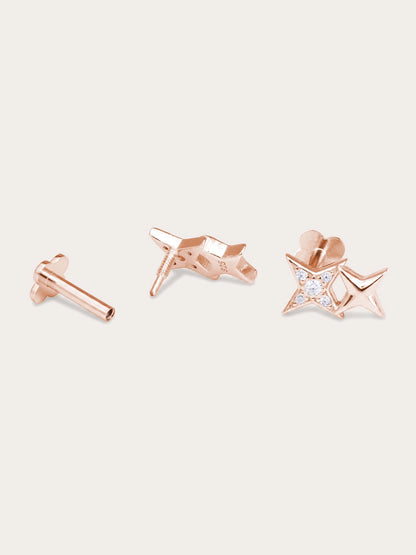 Duo Sparkle Flatback Earring