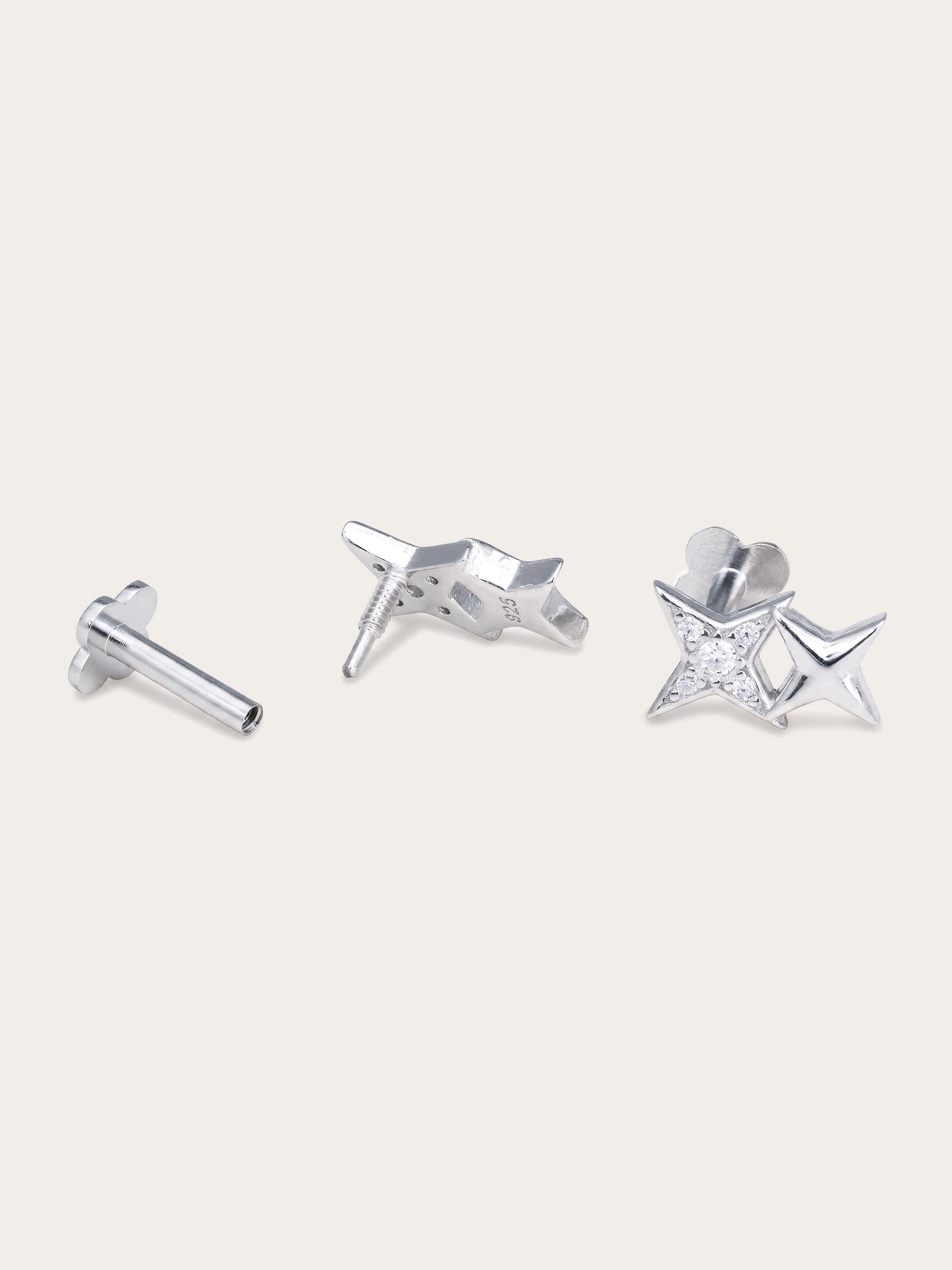 Duo Sparkle Flatback Earring