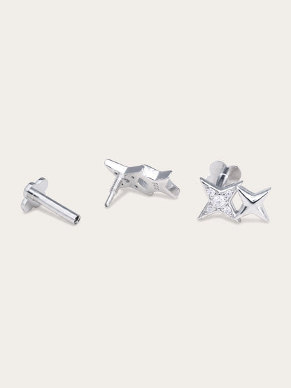 Duo Sparkle Flatback Earring
