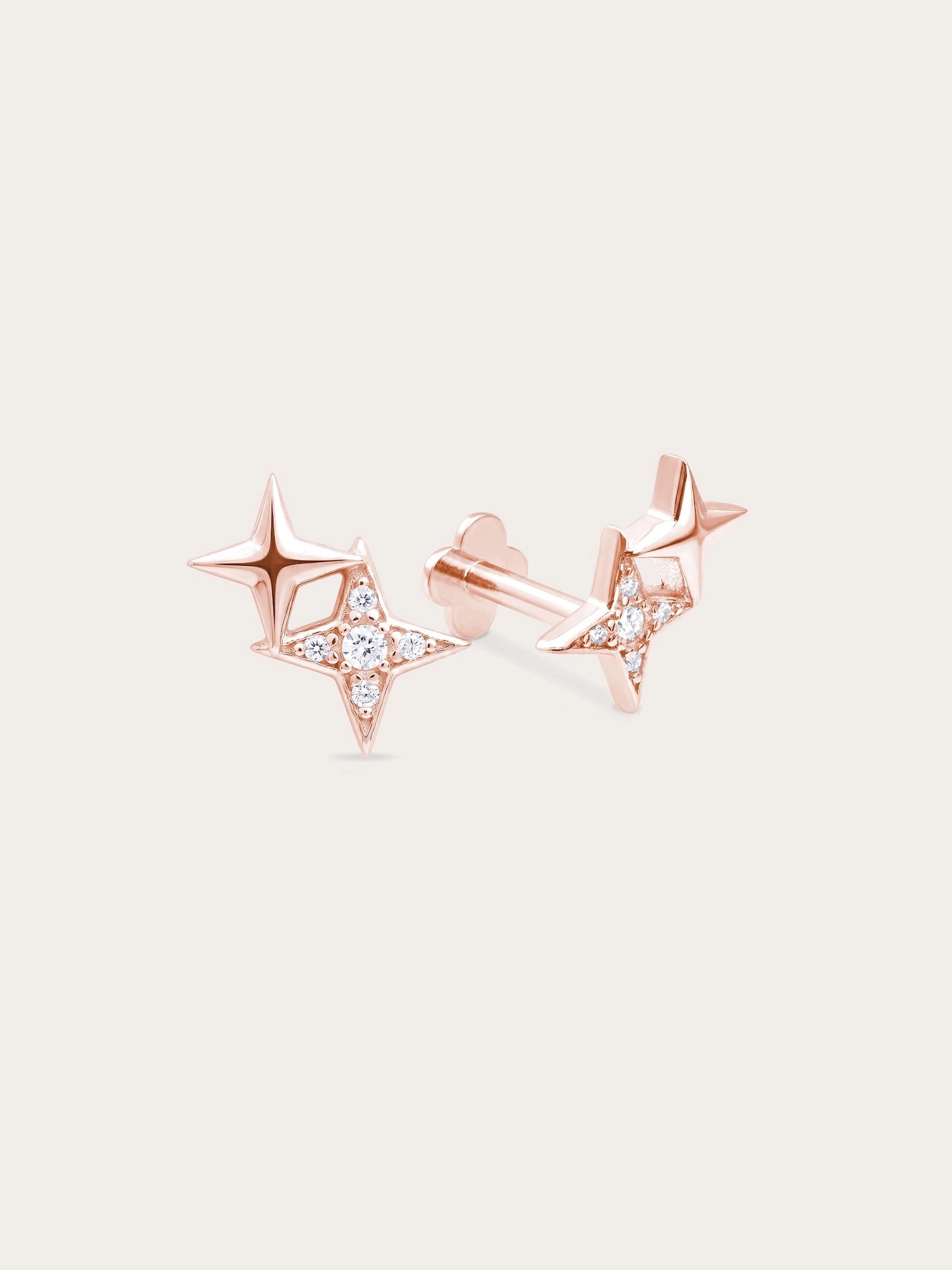 Duo Sparkle Flatback Earring