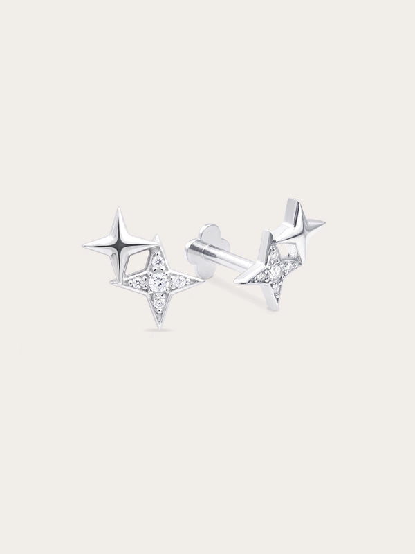 Duo Sparkle Flatback Earring