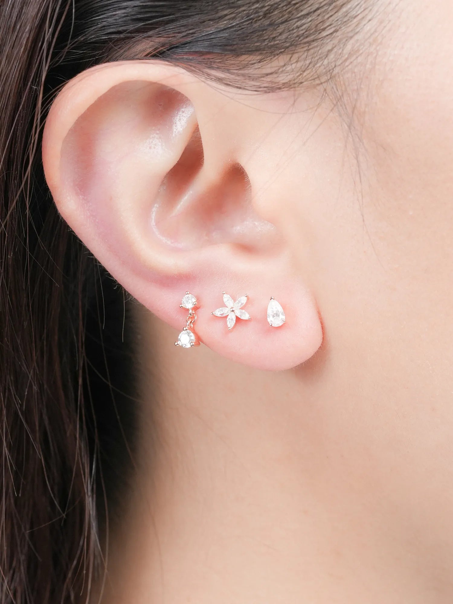 Moissanite flatback stud earrings by Mondays Made