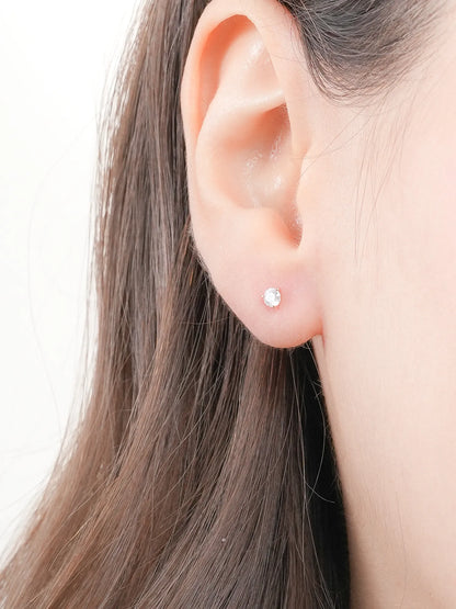 Solitaire Moissanite Flatback Earring (0.1ct)