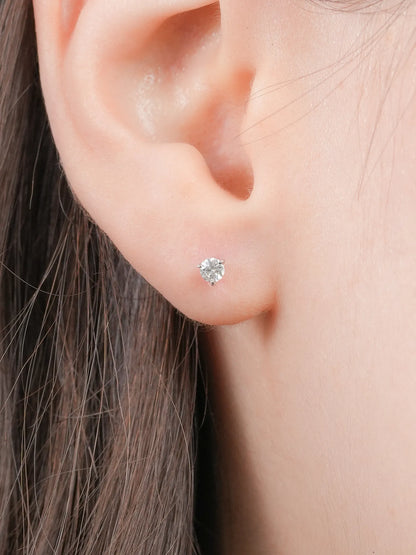 Solitaire Moissanite Flatback Earring (0.1ct)
