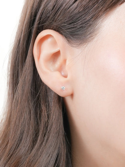 Solitaire Moissanite Flatback Earring (0.1ct)