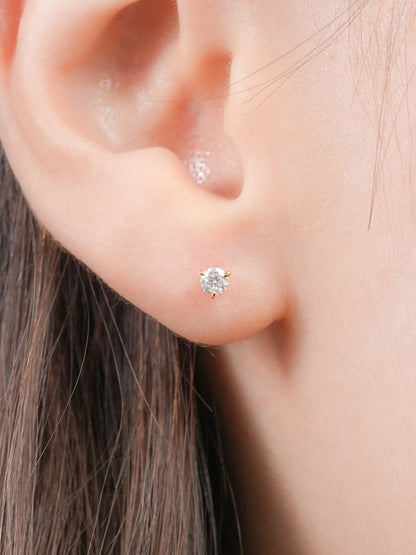 Solitaire Moissanite Flatback Earring (0.1ct)