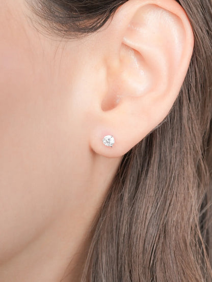 Solitaire Moissanite Flatback Earring (0.25ct)