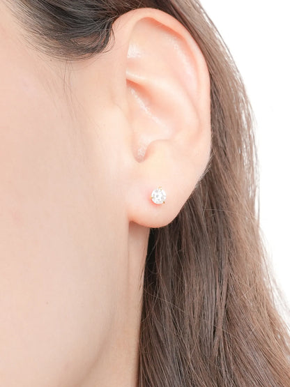 Solitaire Moissanite Flatback Earring (0.25ct)