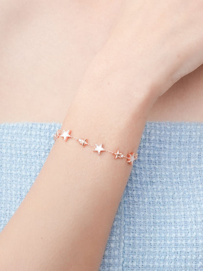 Sky Fullof Stars Bracelet Reversible 18K Rose Gold (2) – Mondays Made Flower & Birthstone Jewelry Singapore