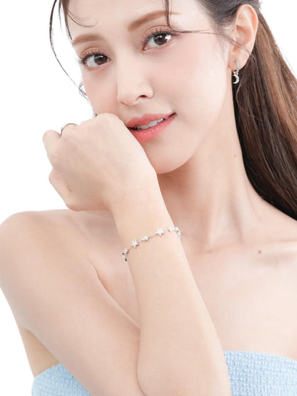 Sky Fullof Stars Bracelet Reversible S925 Silver Rhodium (1) – Mondays Made Flower & Birthstone Jewelry Singapore