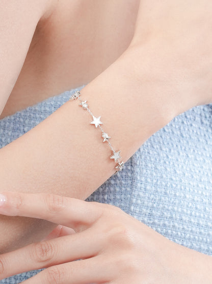 Sky Fullof Stars Bracelet Reversible S925 Silver Rhodium (2) – Mondays Made Flower & Birthstone Jewelry Singapore