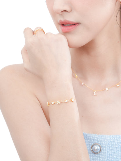 Sky Fullof Stars Bracelet Reversible 18K Gold (1) – Mondays Made Flower & Birthstone Jewelry Singapore
