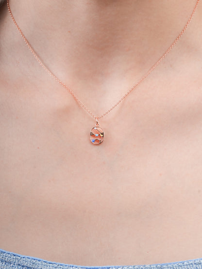 Aquarius Necklace Zodiac Jewelry 18K Rose Gold (3) – Mondays Made Flower & Birthstone Jewelry Singapore