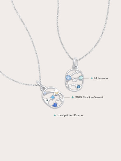 Aquarius Necklace S925 Silver Rhodium (2) – Mondays Made Flower & Birthstone Jewelry Singapore