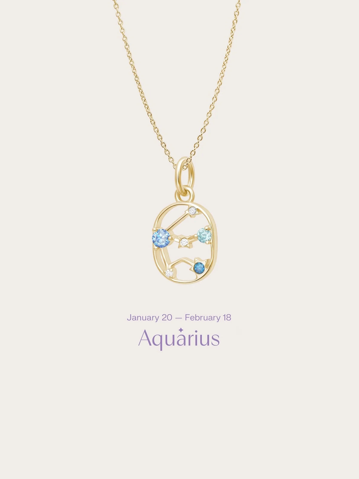 Aquarius Necklace - Zodiac Sign Jewelry
