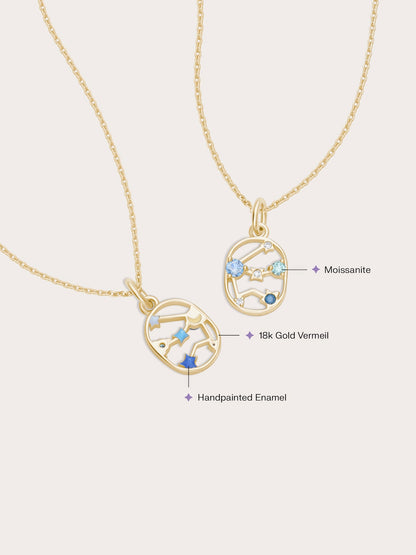 Aquarius Necklace 18K Gold (2) – Mondays Made Flower & Birthstone Jewelry Singapore