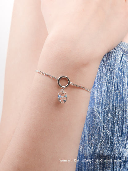 Aquarius Charm Zodiac Charm Jewelry S925 Silver Rhodium Worn With – Mondays Made Flower & Birthstone Jewelry Singapore