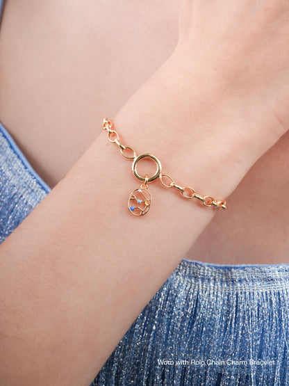 Aquarius Charm Zodiac Charm Jewelry 18K Gold Worn With – Mondays Made Flower & Birthstone Jewelry Singapore