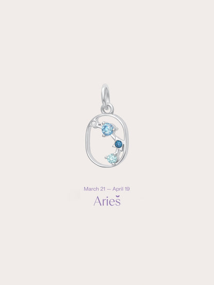 Aries Charm S925 Silver Rhodium (1) – Mondays Made Flower & Birthstone Jewelry Singapore
