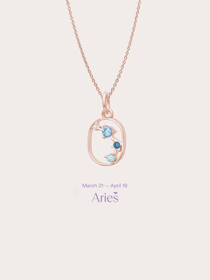 Aries Necklace 18K Rose Gold (1) – Mondays Made Flower & Birthstone Jewelry Singapore