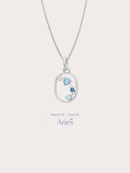 Aries Necklace S925 Silver Rhodium (1) – Mondays Made Flower & Birthstone Jewelry Singapore