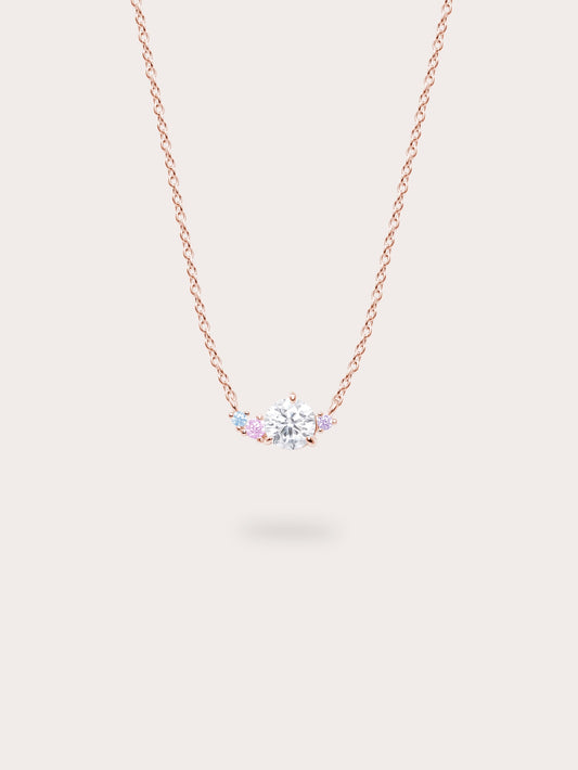 Aurora Moissanite Cluster Necklace
