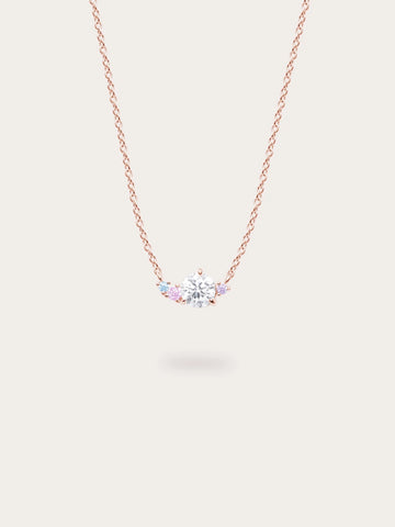 Aurora Moissanite Cluster Necklace