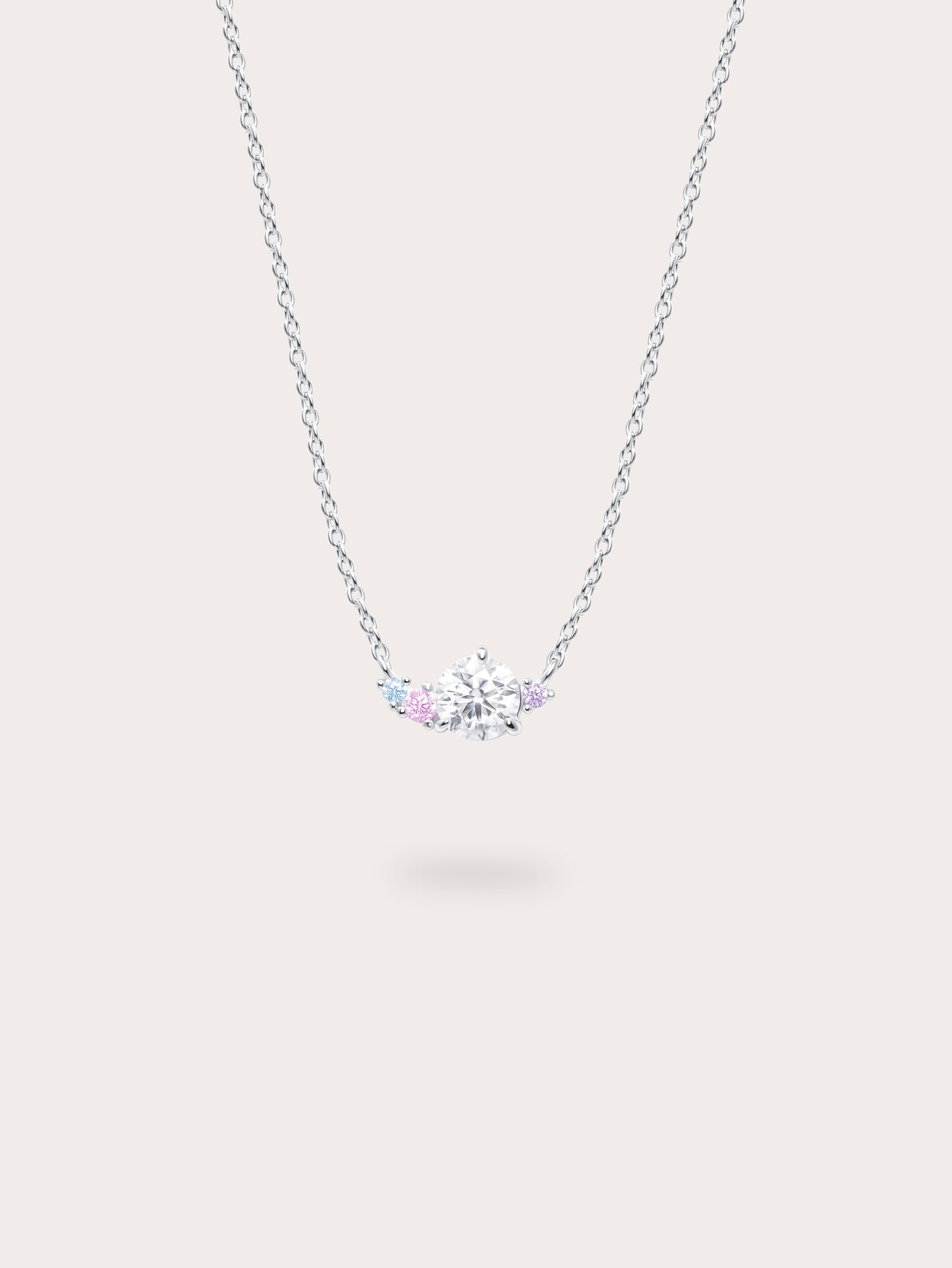 Aurora Moissanite Cluster Necklace