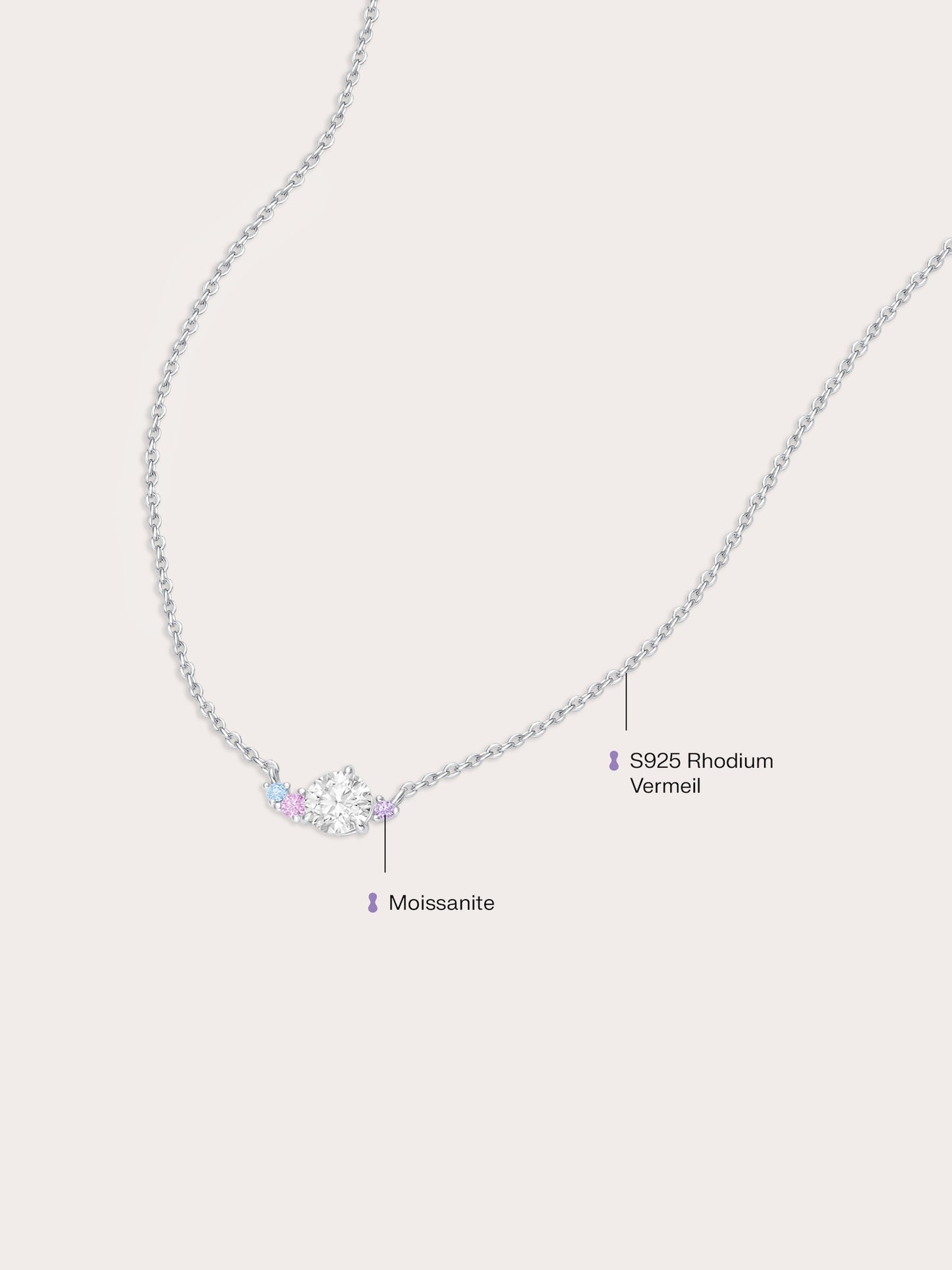 Aurora Moissanite Cluster Necklace