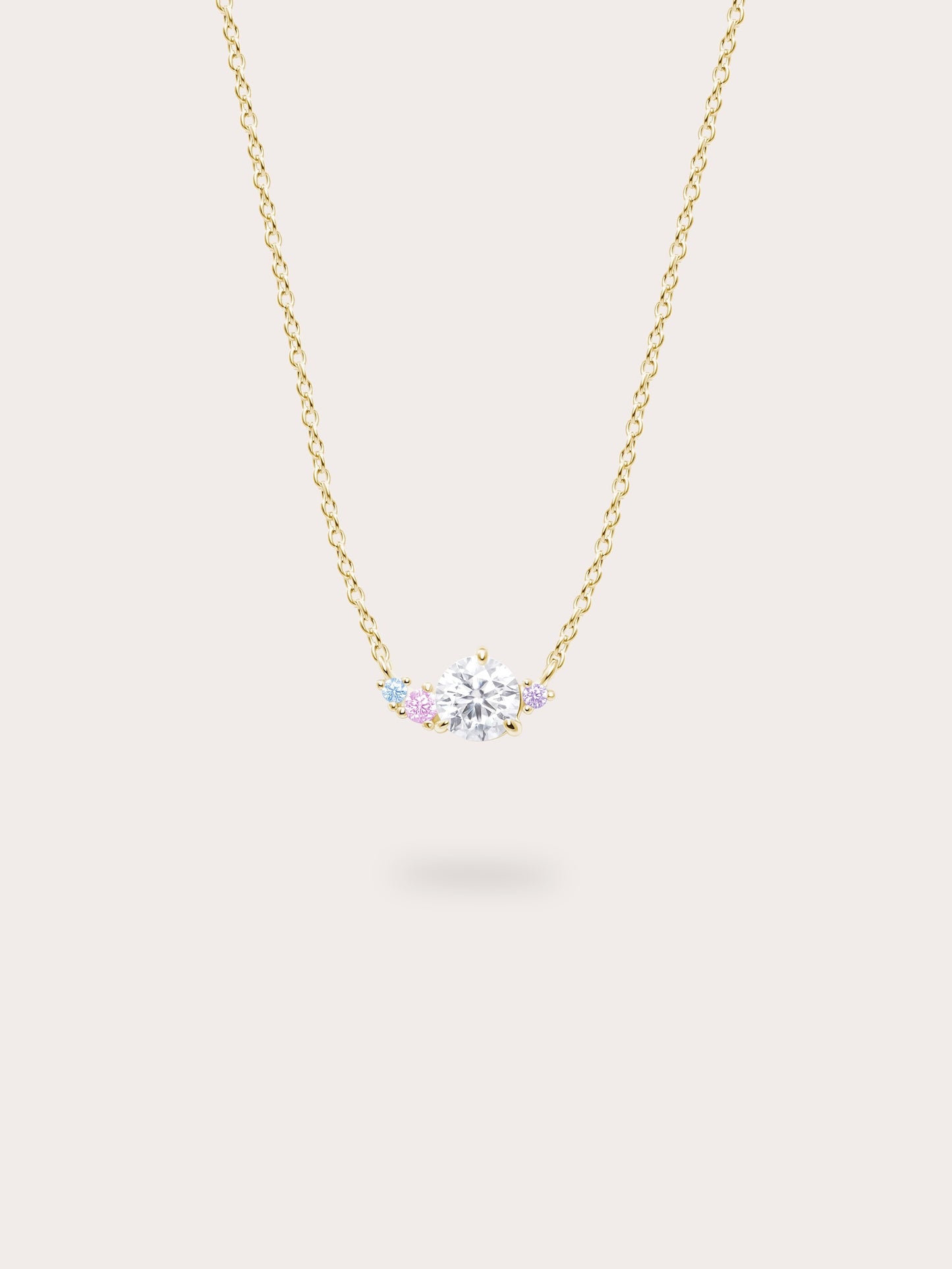 Aurora Moissanite Cluster Necklace