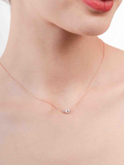 Aurora Moissanite Cluster Necklace 18K Rose Gold (1) – Mondays Made Flower & Birthstone Jewelry Singapore