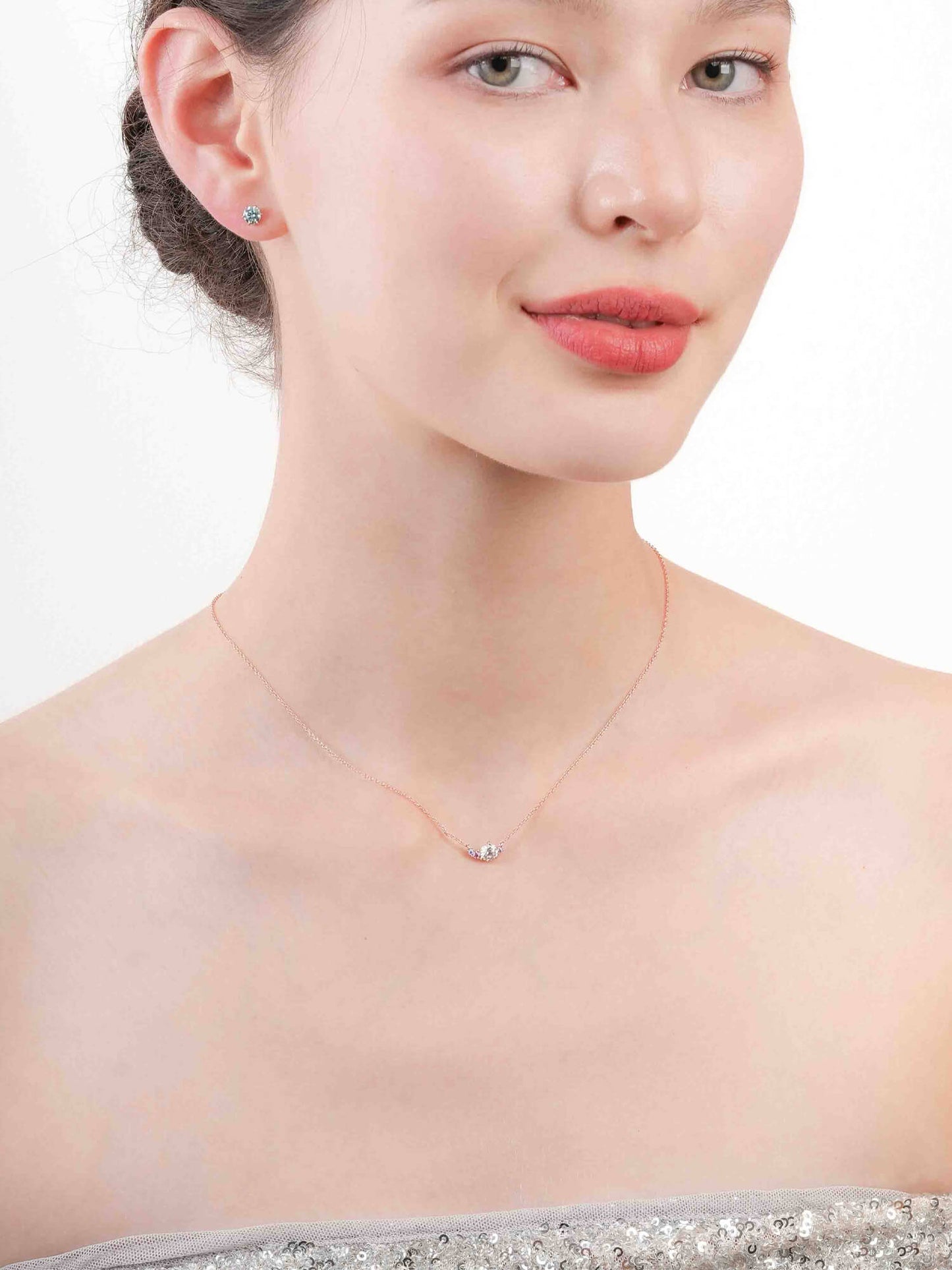 Aurora Moissanite Cluster Necklace