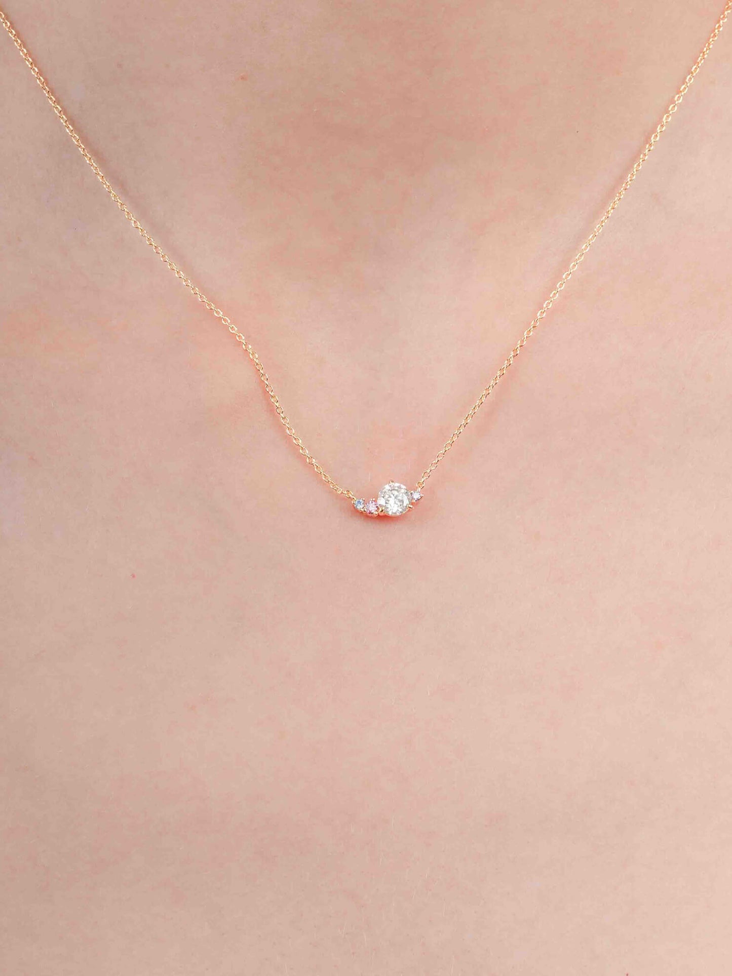 Aurora Moissanite Cluster Necklace