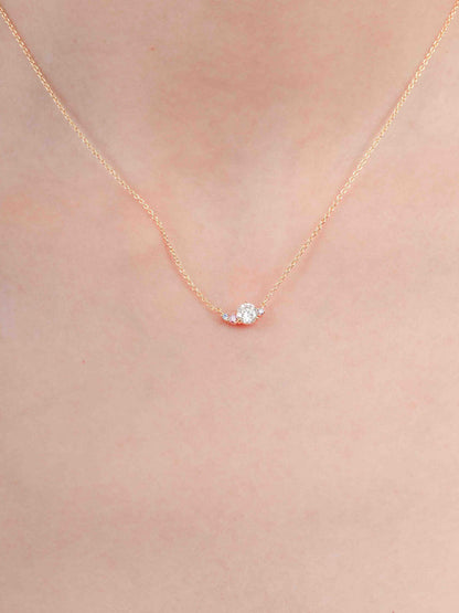 Aurora Moissanite Cluster Necklace 18K Gold (1) – Mondays Made Flower & Birthstone Jewelry Singapore